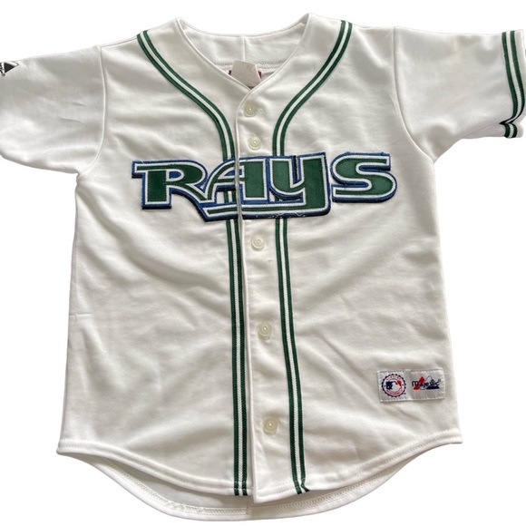 MAJESTIC Vintage Tampa Bay Rays White Jared Sandberg Youth Jersey Suze Small - Picture 1 of 7